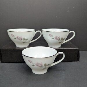 Kenmark Fine China Boutique 6892 Replacement Porcelain Flat Teacup Set of 3